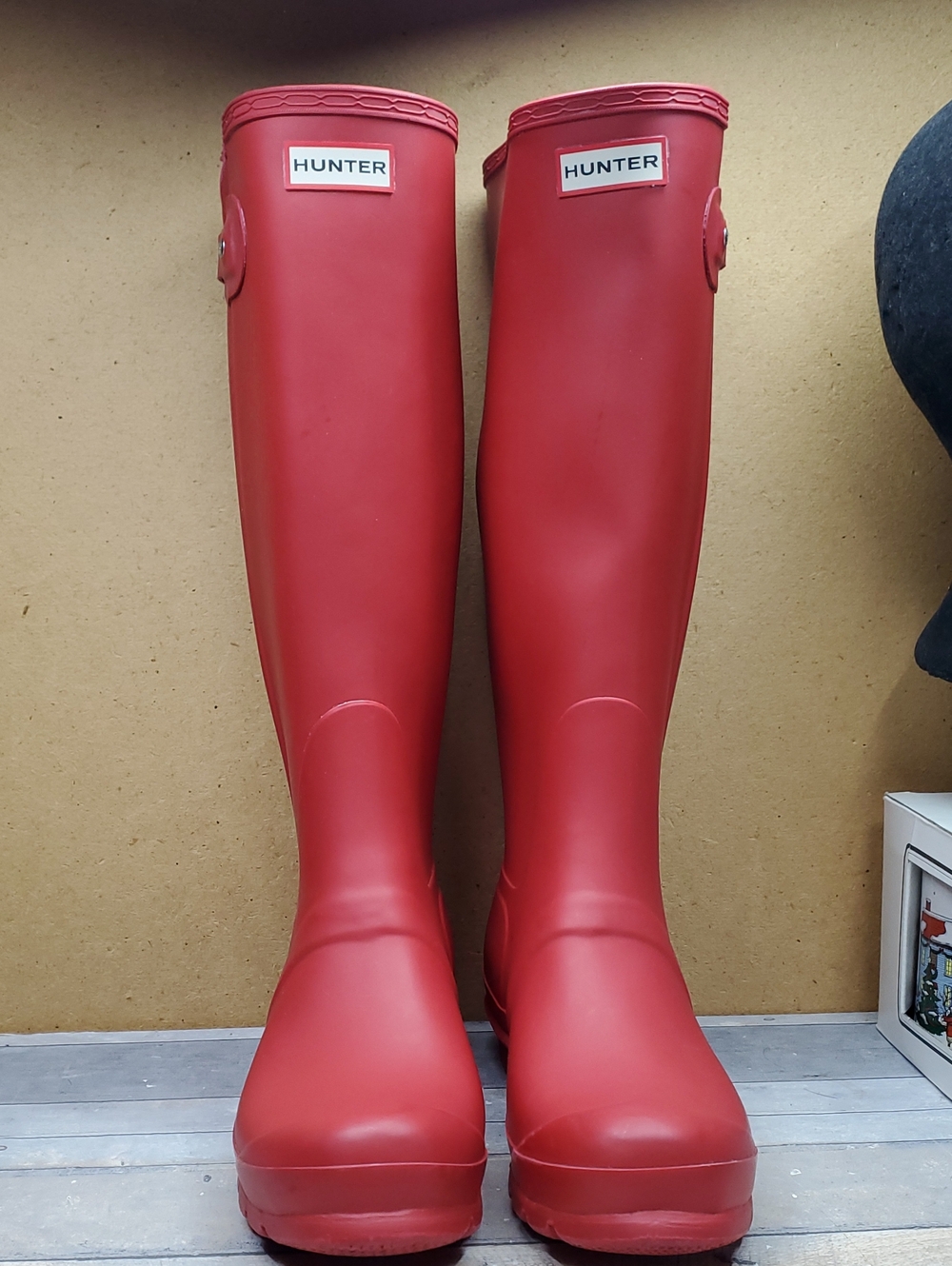 Hunter Unisex Original Matte Red Slim Zip Boots Size M 8/L 9